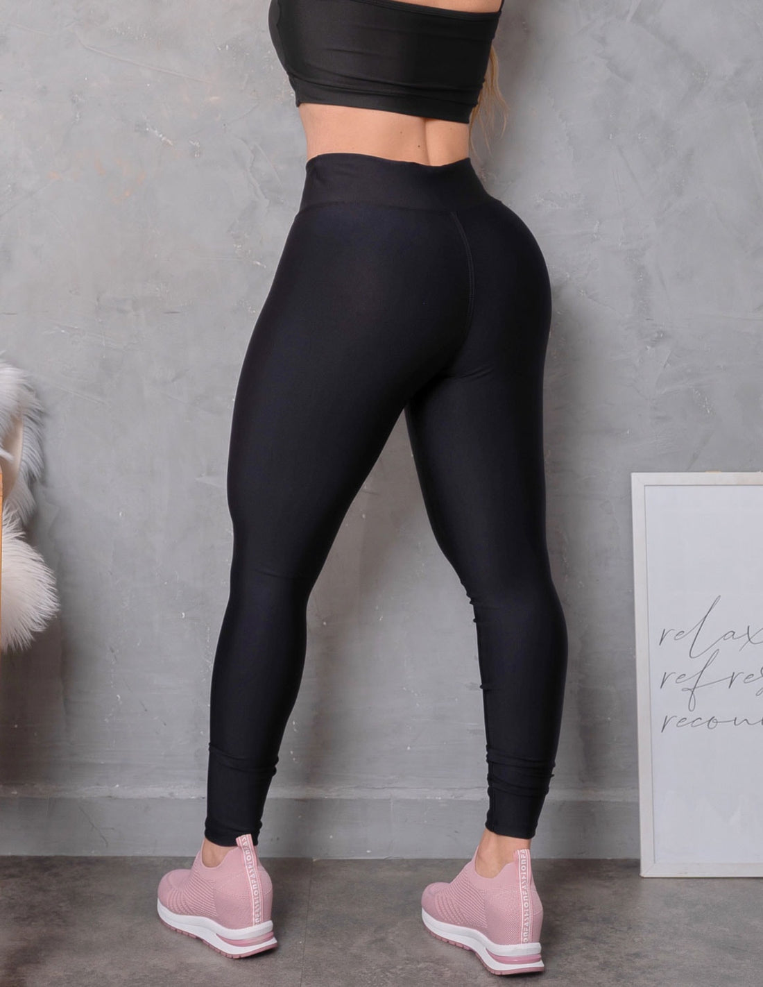Calça Legging Fitness Feminina com Cós Alto e Zero Transparência