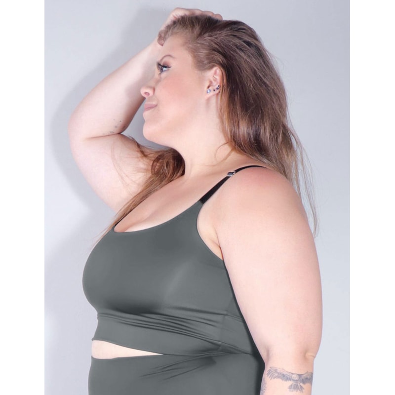 Cropped Feminino sem Bojo com Alças Regulavéis Plus Size