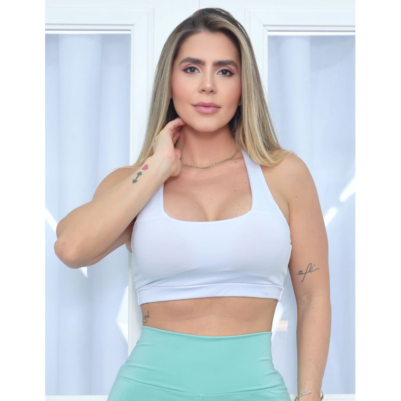 Look Fitmoda Esportivo Calça Cintura Alta com Bolsos Laterais e Top com Bojo