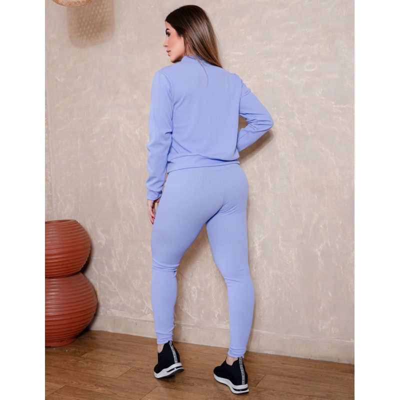 Look Completo Fitness Feminino com Casaco, Cropped e Legging Cintura Alta Texturizada