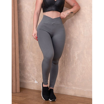 Calça Legging para Academia em Poliamida Levanta Bumbum Cós Transpassado