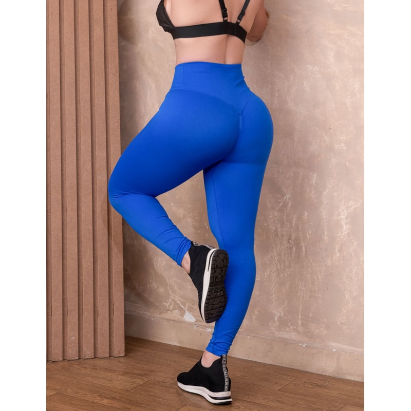 Legging Fitness com Cós em V para Treino Poliamida sem Costura