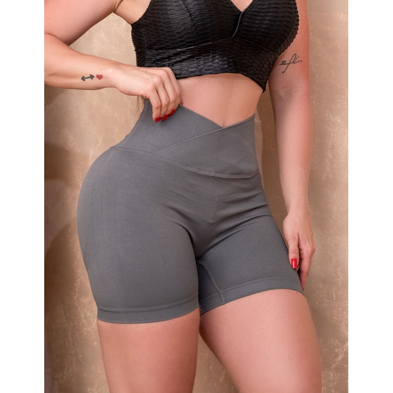 Short Levanta Bumbum Zero Transparência Seamless: Conforto e Estilo com Cós Transpassado