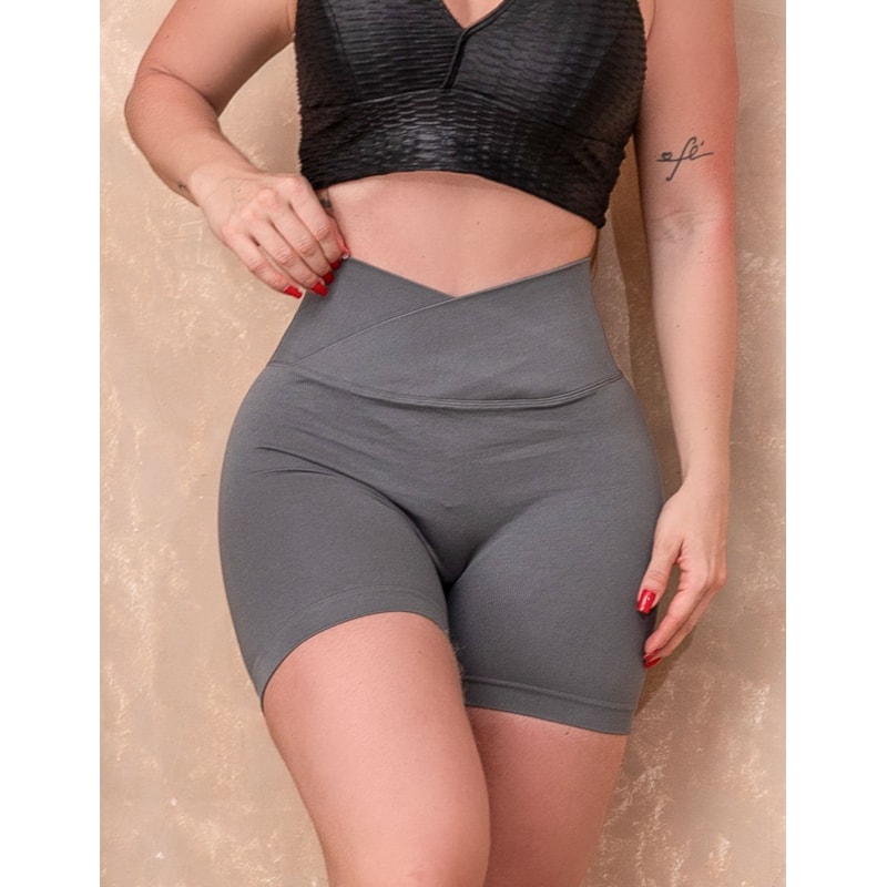 Short Levanta Bumbum Zero Transparência Seamless: Conforto e Estilo com Cós Transpassado
