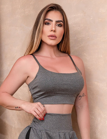 Cropped para Treino com Bojo Removível e Ajuste nas Alças