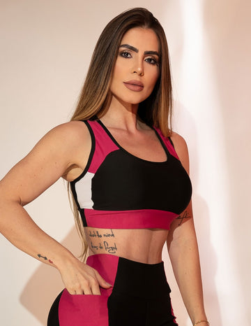 Cropped Feminino Esportivo sem Bojo Estilo Nadador