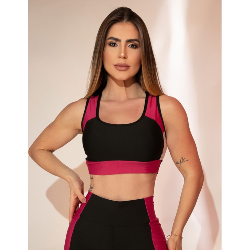 Cropped Feminino Esportivo sem Bojo Estilo Nadador