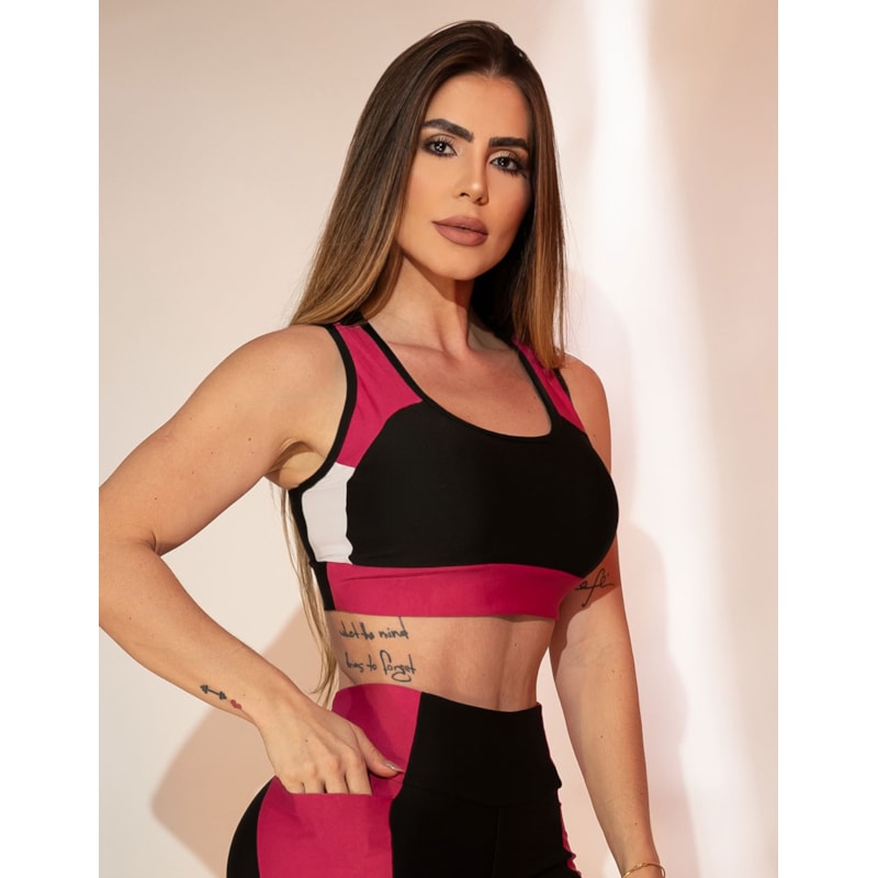 Cropped Feminino Esportivo sem Bojo Estilo Nadador