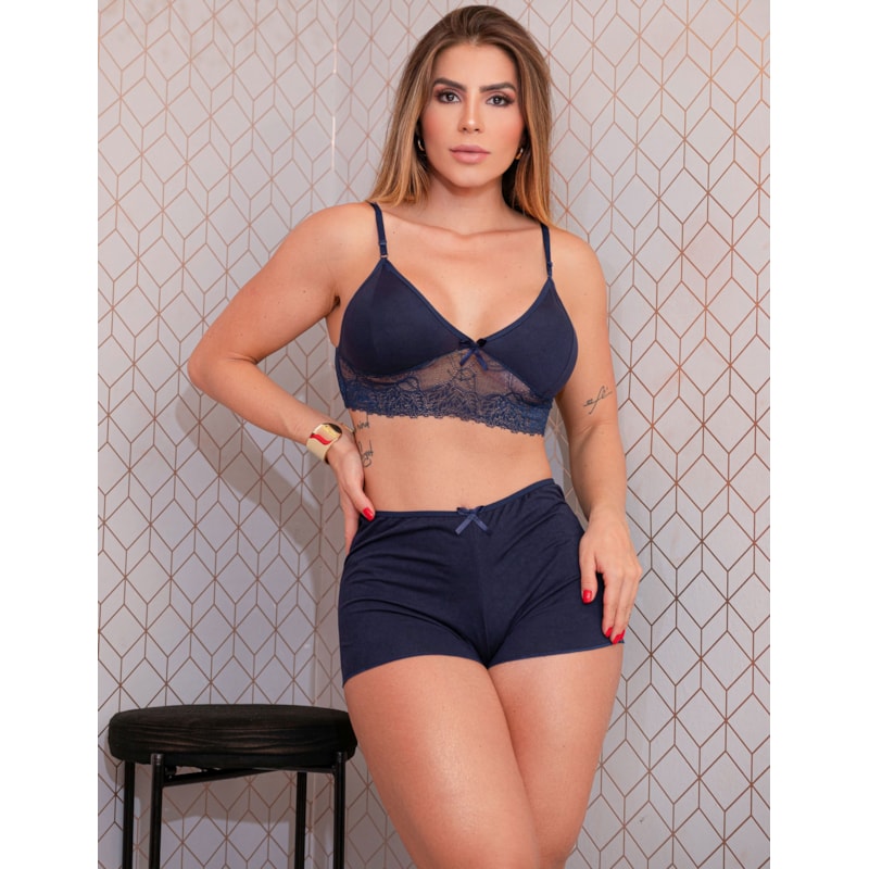 Kit Conjunto Feminino Sensual com Robe Microfibra e Top Doll Suede