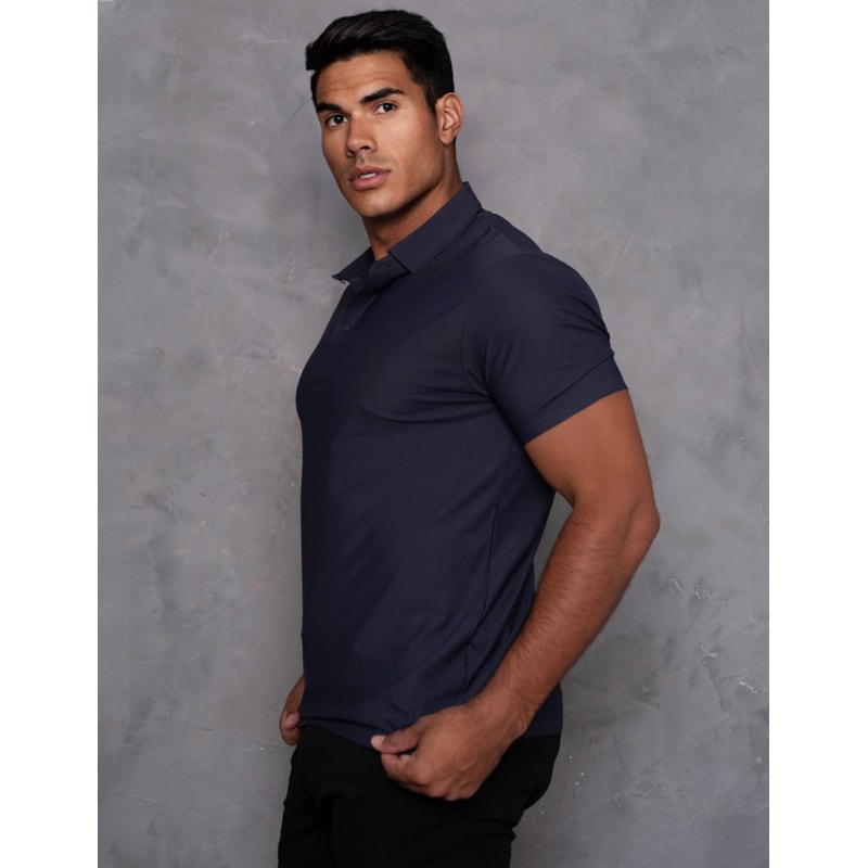 Camisa Gola Polo Masculina de Botões Poliamida Manga Curta
