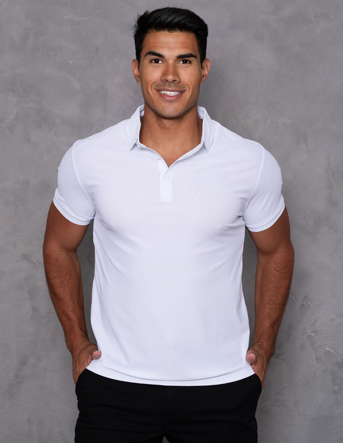 Camisa Polo Masculina em Seda Gelado Confortavel Casual