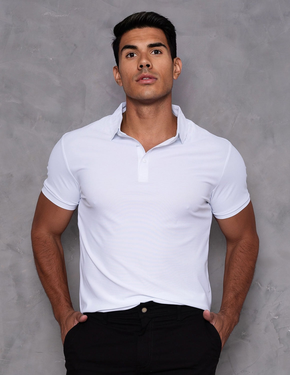 Camisa Polo Masculina em Seda Gelado Confortavel Casual
