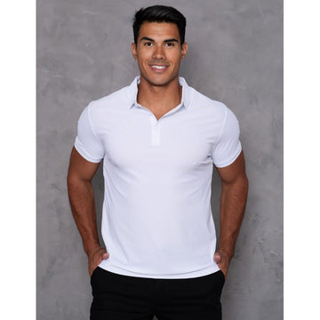 Camisa Polo Masculina em Seda Gelado Confortavel Casual