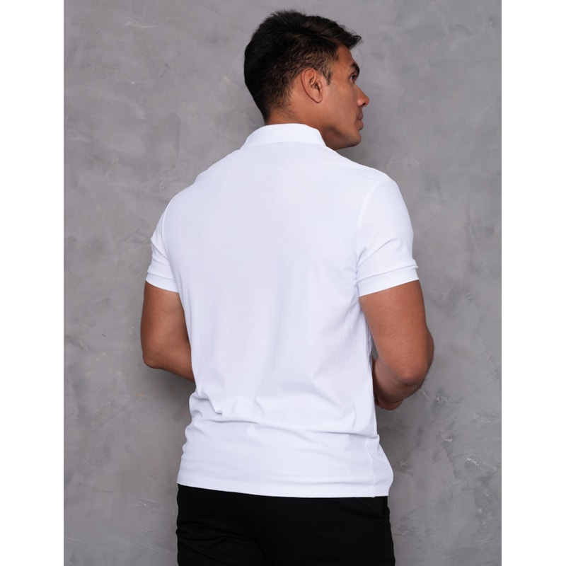 Camisa Polo Masculina em Seda Gelado Confortavel Casual