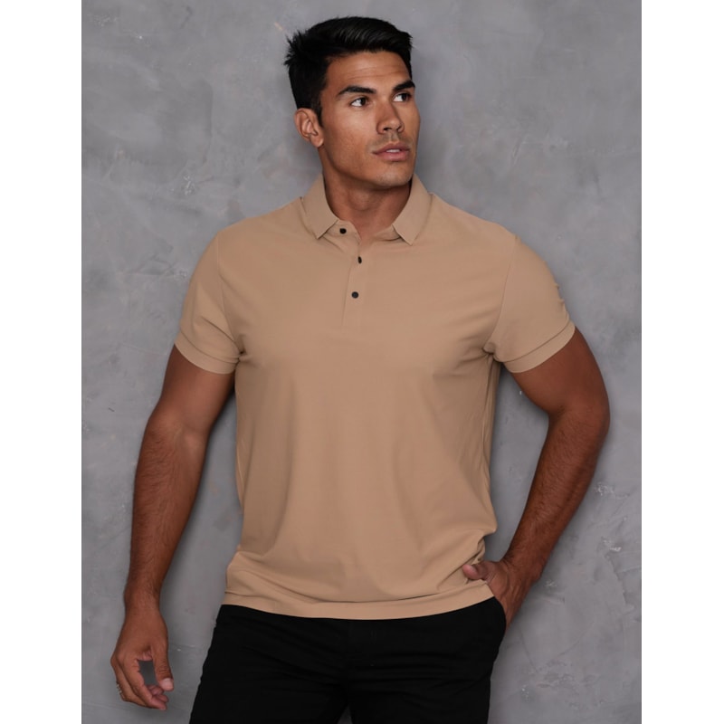 Camisa Polo Masculina Manga Curta Casual Confortável em Poliamida