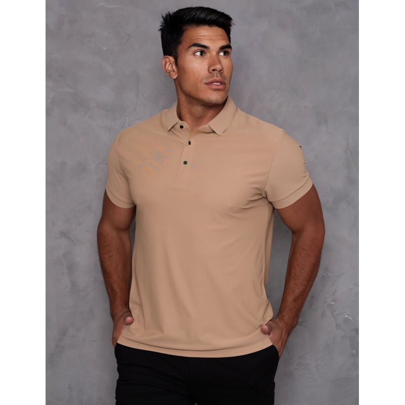 Camisa Polo Masculina Manga Curta Casual Confortável em Poliamida