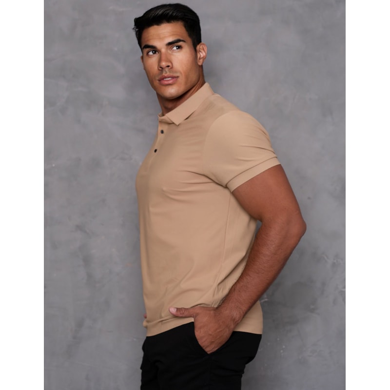 Camisa Polo Masculina Manga Curta Casual Confortável em Poliamida