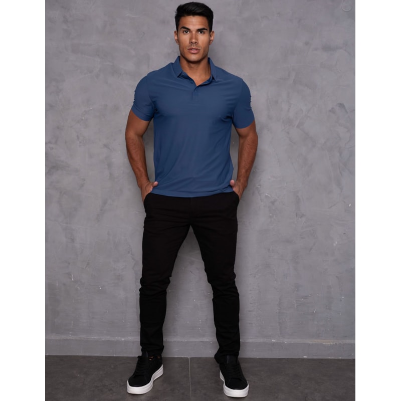 Camisa Polo Masculina Poliamida Luxo Casual Elegante