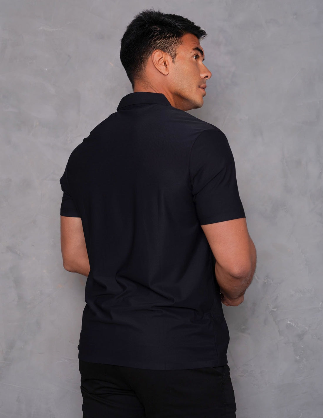 Camiseta Polo Masculina Slim Manga Curta Poliamida com Botões