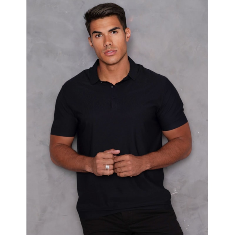 Camiseta Polo Masculina Slim Manga Curta Poliamida com Botões