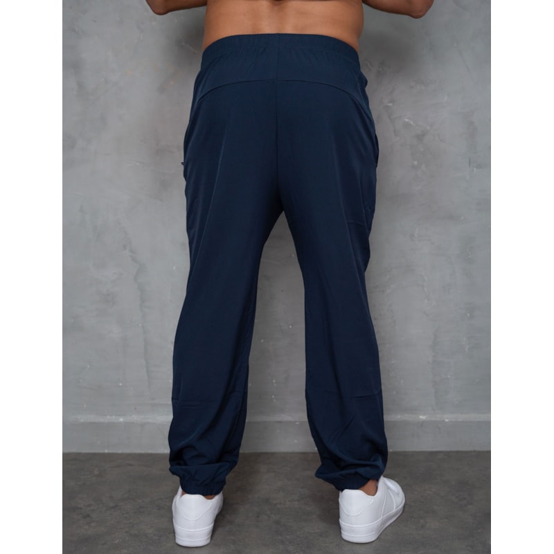 Calça Masculina de Tactel Cós e Punho Elástico Estilo Jogger Bolso Com Zíper