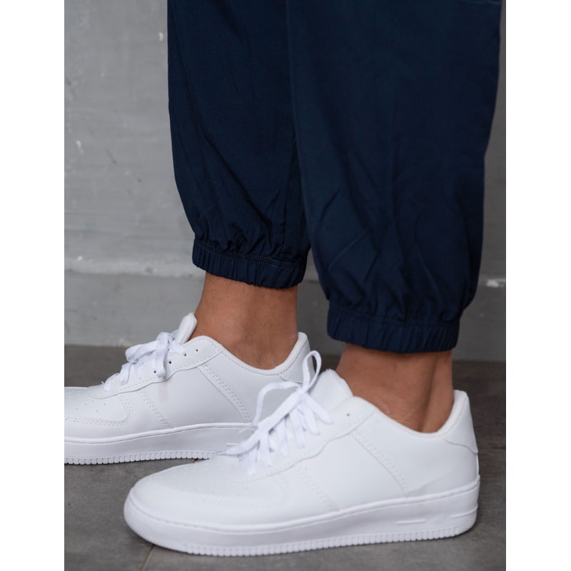 Calça Masculina de Tactel Cós e Punho Elástico Estilo Jogger Bolso Com Zíper