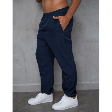 Calça Masculina de Tactel Cós e Punho Elástico Estilo Jogger Bolso Com Zíper
