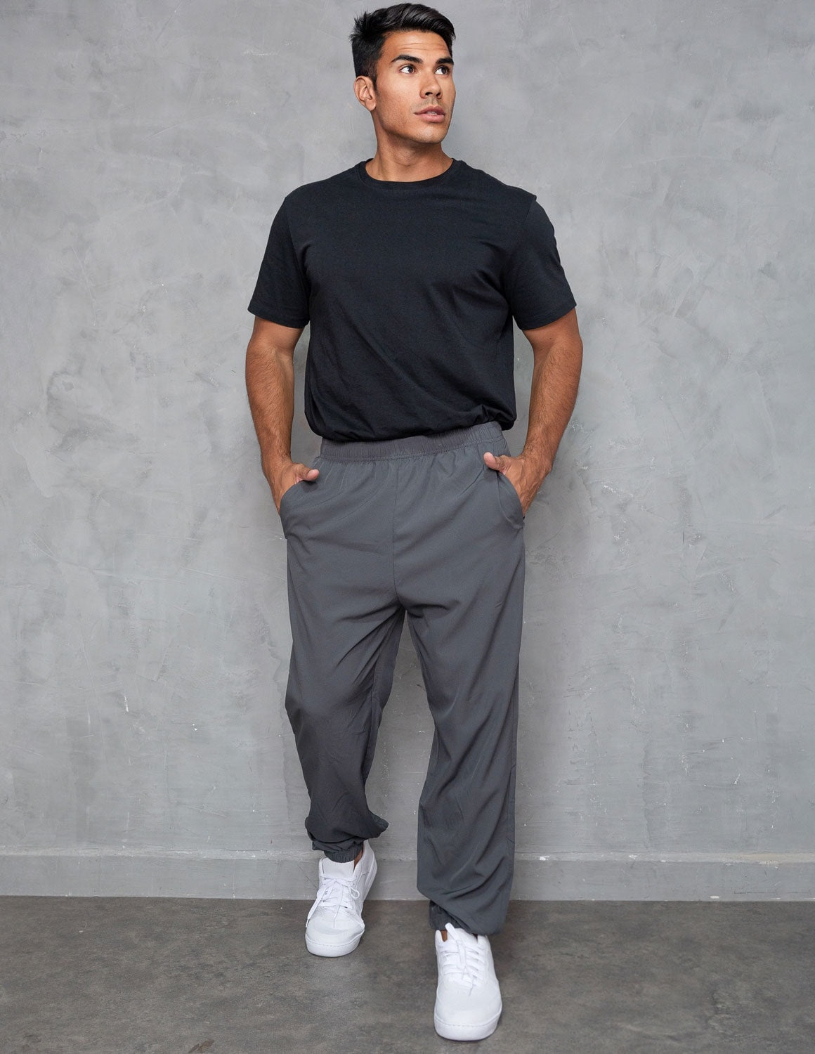 Calça Masculina Tactel Slim Jogger Bolso Com Zíper Esportiva Fitmoda