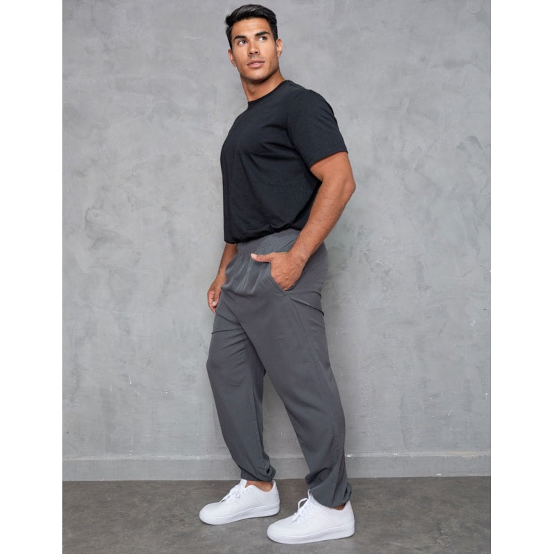 Calça Masculina Tactel Slim Jogger Bolso Com Zíper Esportiva Fitmoda