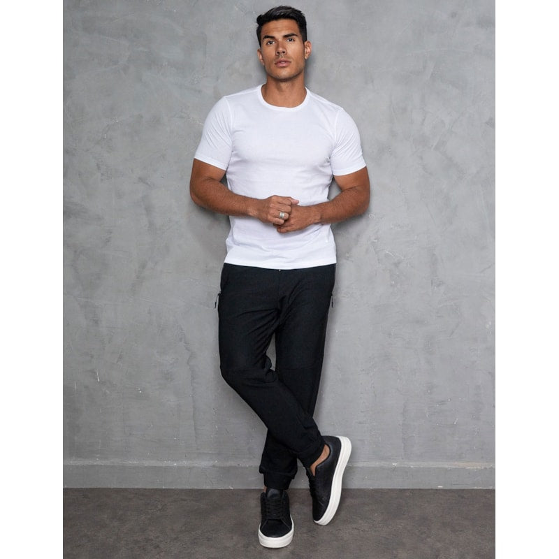 Calça Masculina em Poliamida Premium com Bolsos para Academia e Cordão Ajustável
