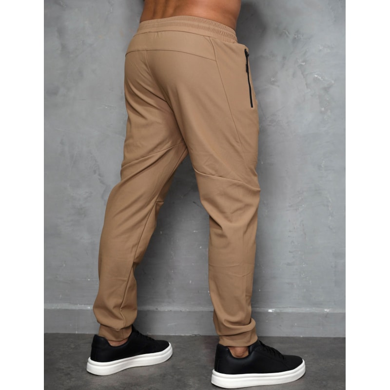 Calça Masculina Poliamida Premium Forrada Bolsos com Zíper e Cordão Ajustável