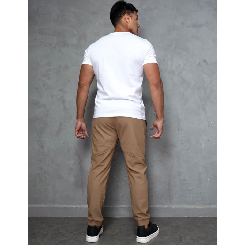 Calça Masculina Poliamida Premium Forrada Bolsos com Zíper e Cordão Ajustável