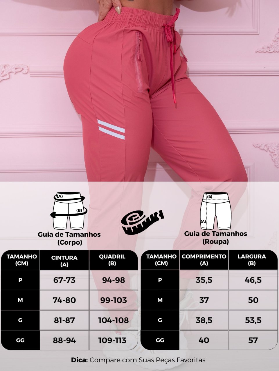 Calça Jogger Fitness com Bolsos e Detalhe Refletivo