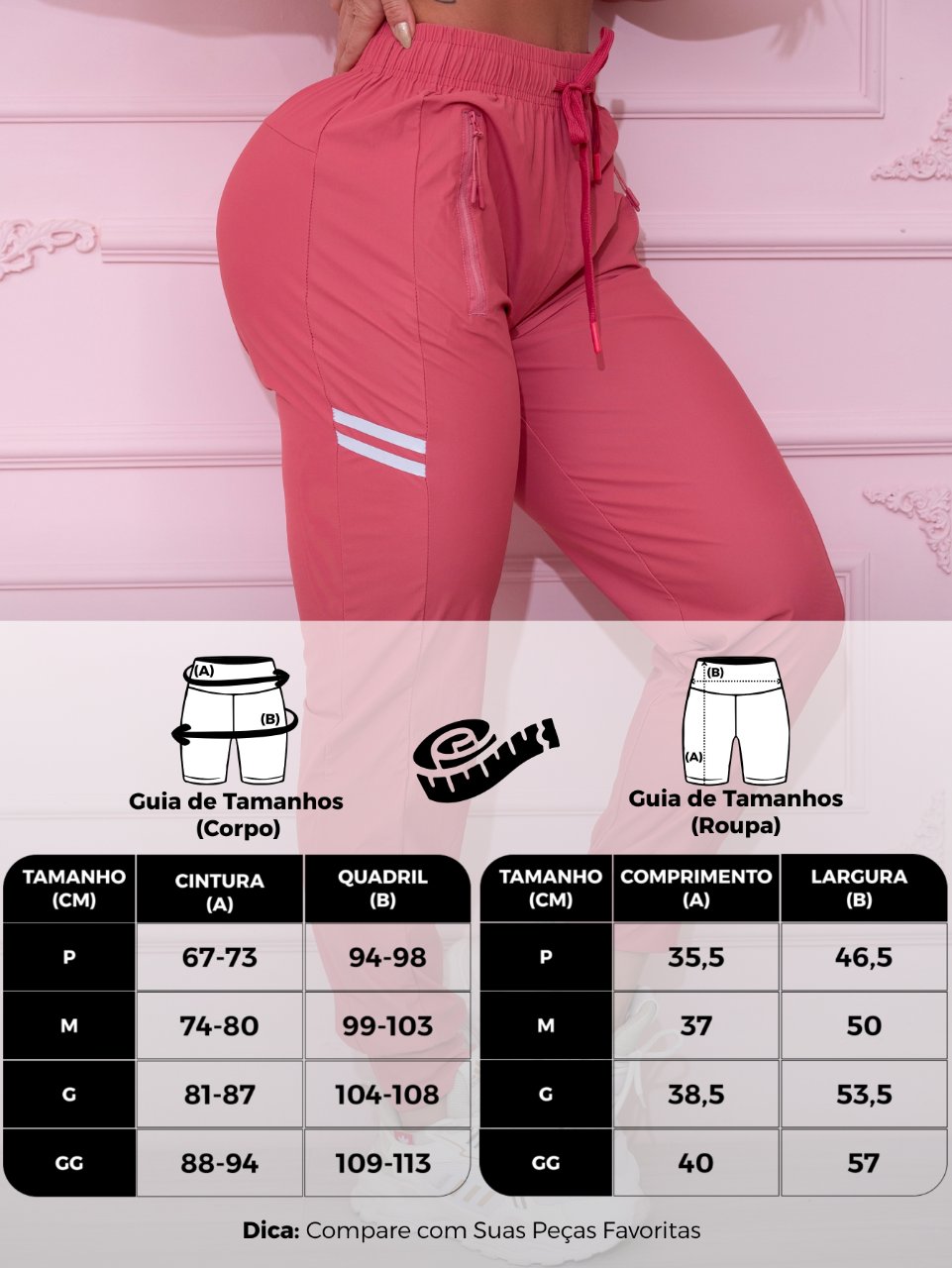 Calça Jogger Fitness Azul Marinho com Zíper e Detalhe Refletivo