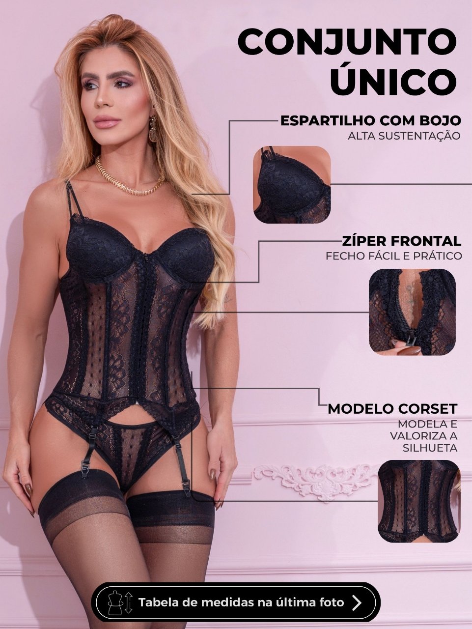Espartilho Sensual com Bojo e Zíper Frontal Vermelho