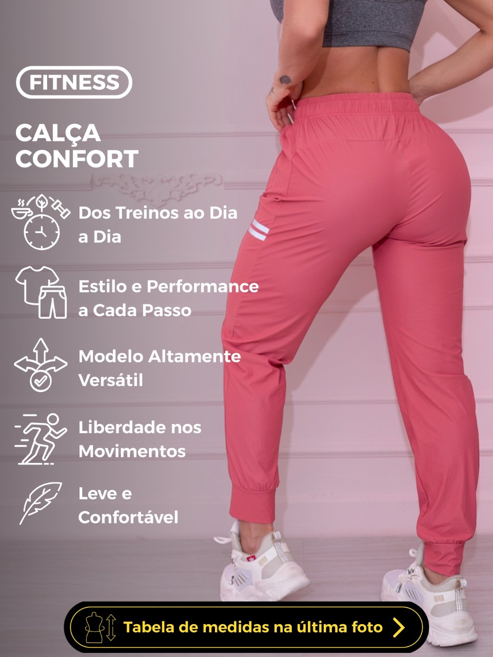 Calça Jogger Fitness Azul Marinho com Zíper e Detalhe Refletivo