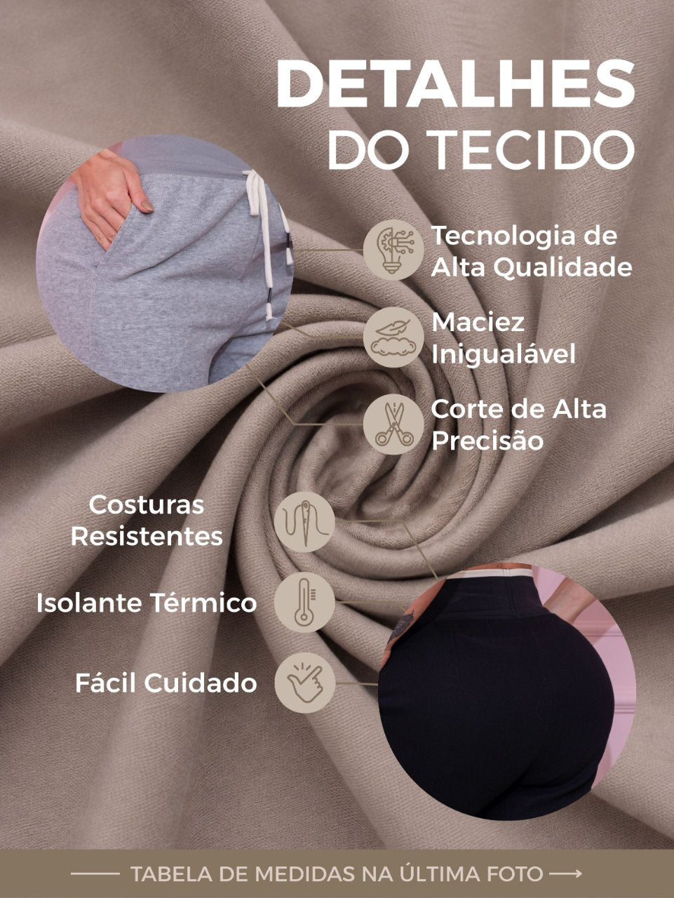Calça Moletom Wide Leg Flare com Cordão Ajustável