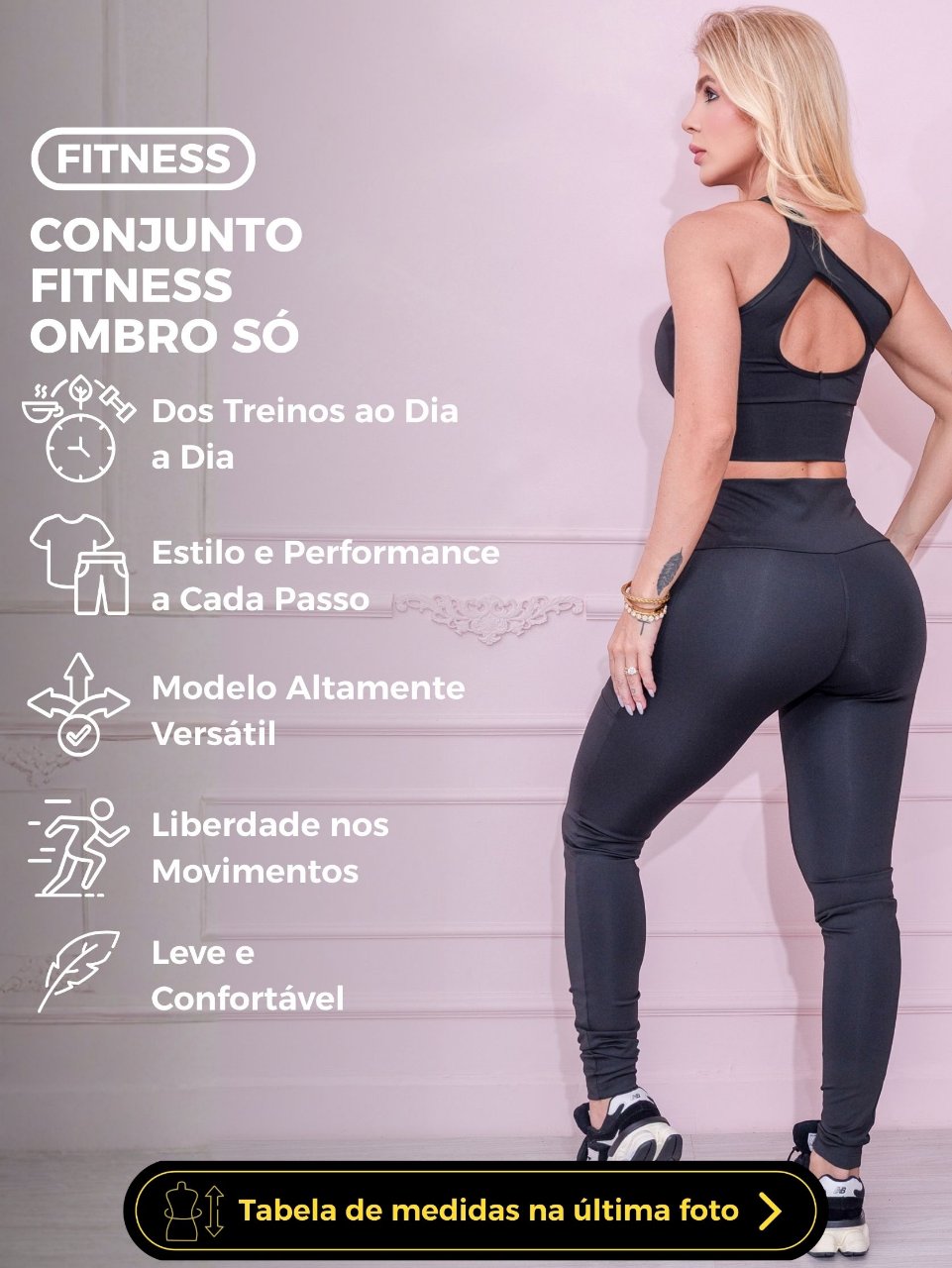 Conjunto Fitness Mint Assimétrico com Bolsos Laterais
