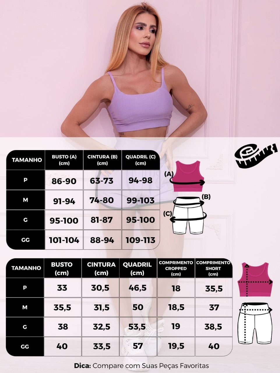 Conjunto Fitness Neon Cropped e Short com Bolsos